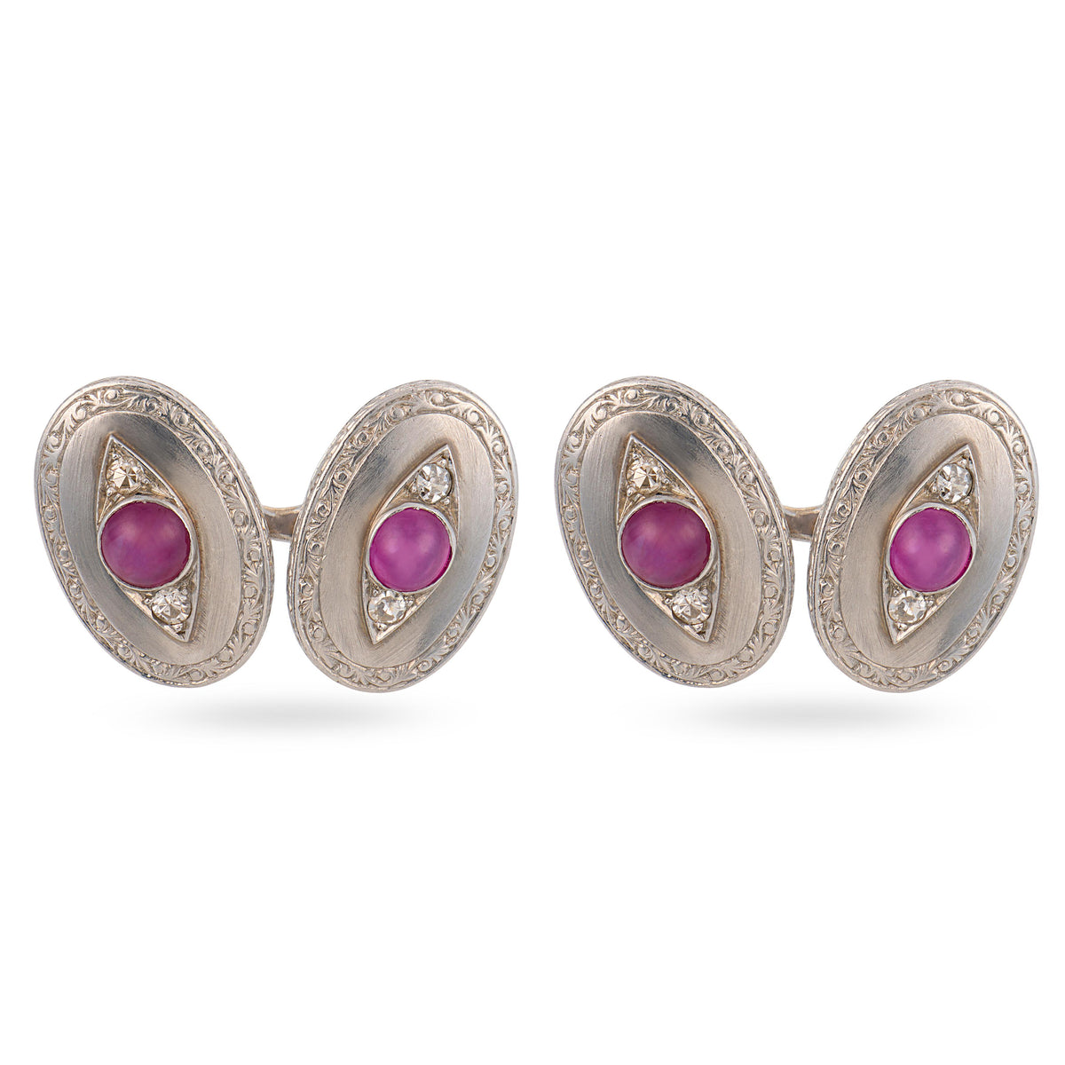 Art Deco Platinum Sapphire & Diamond Cufflinks