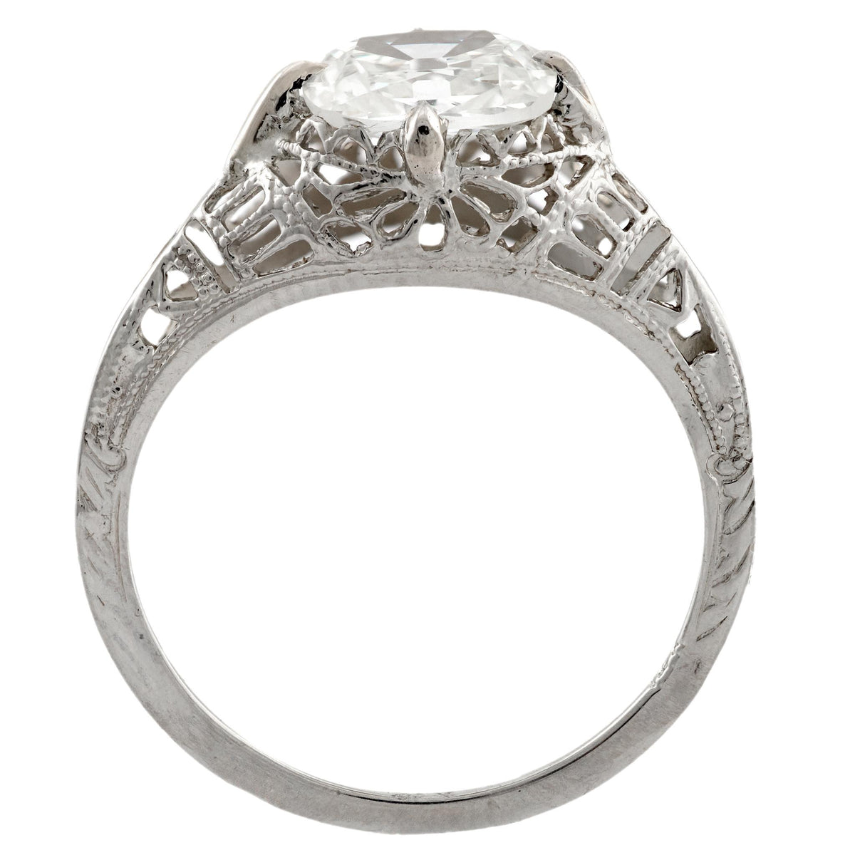 Art Deco 14k Diamond Engagement Ring 1.20ct