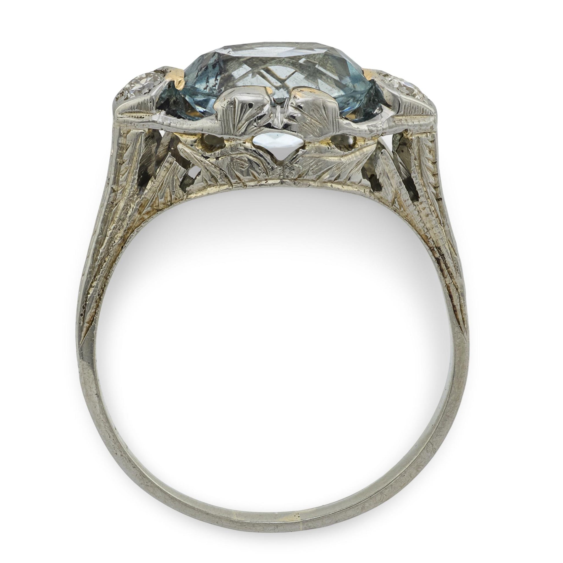 Art Deco 18k Aqua Ring