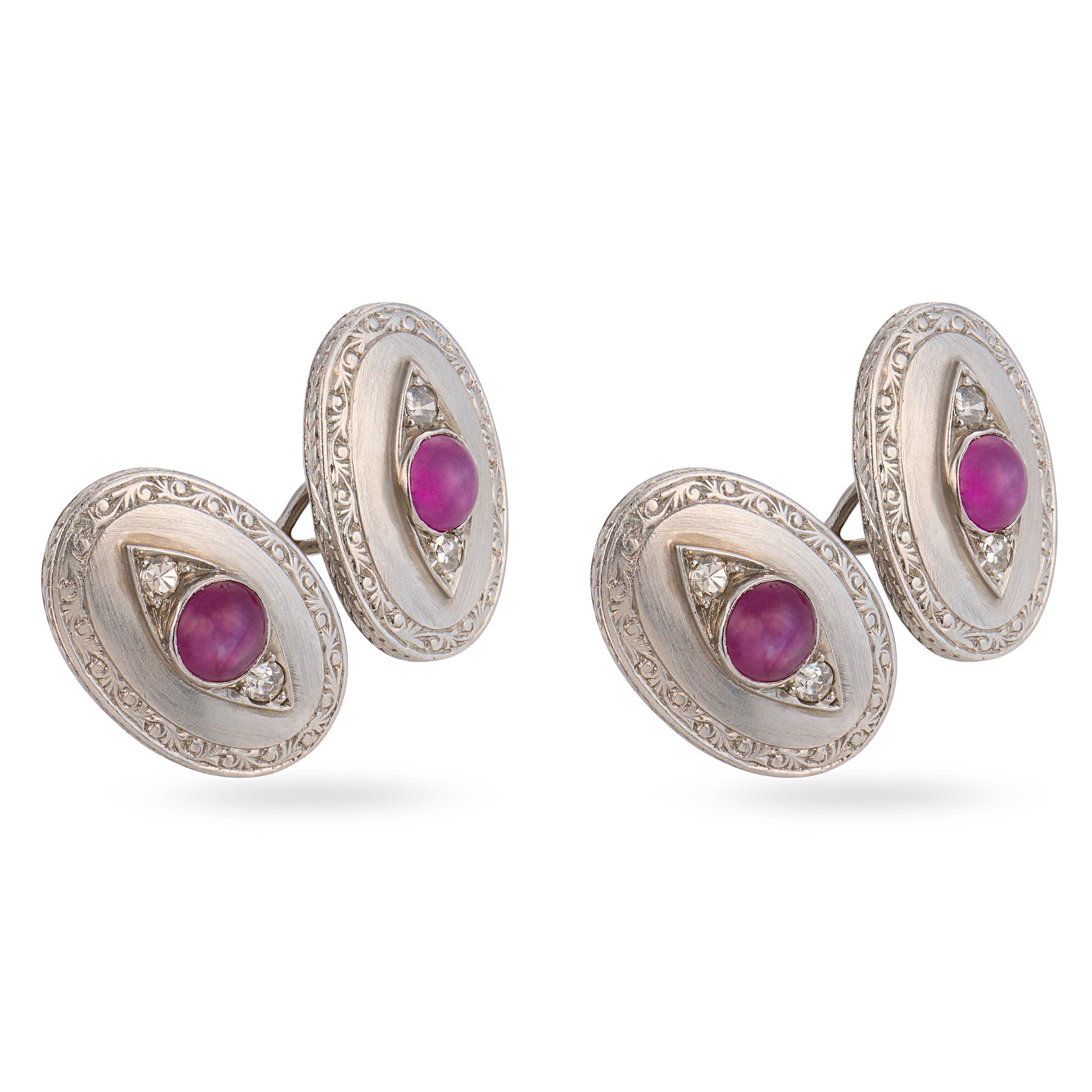 Art Deco Platinum Sapphire & Diamond Cufflinks