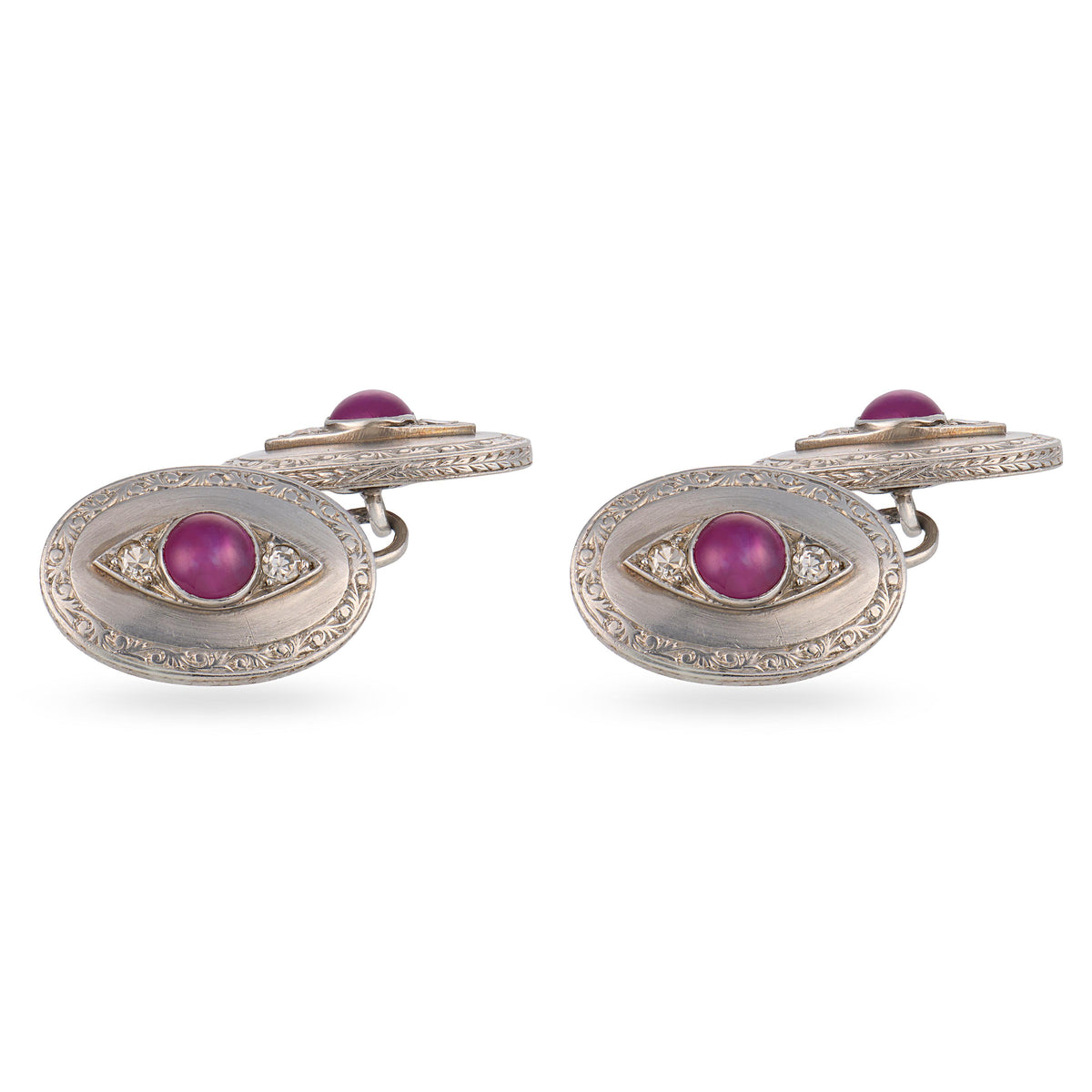 Art Deco Platinum Sapphire & Diamond Cufflinks