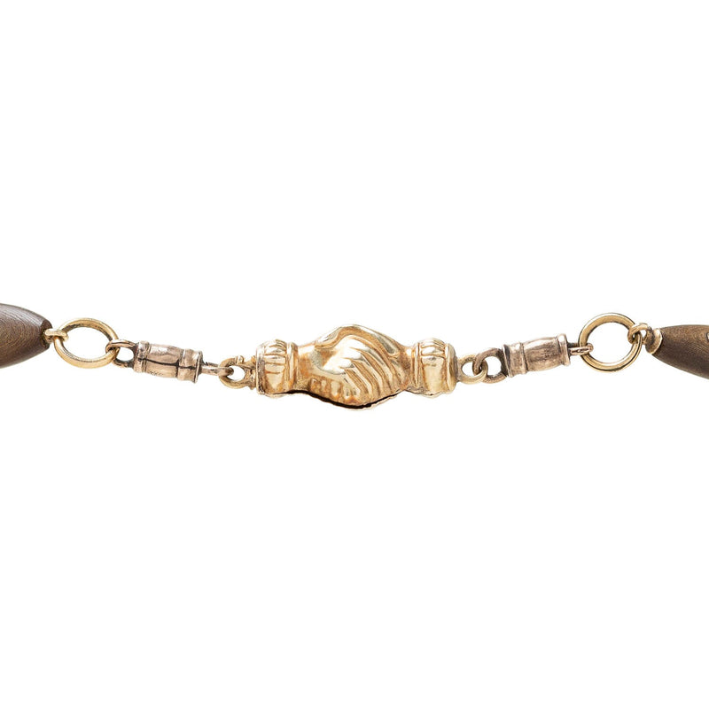 Victorian 9k Gutta Percha Hand Clasp Necklace A. Brandt Son