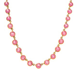 Victorian Gold-Filled Pink French Paste Riviera Necklace