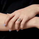 Edwardian Platinum + Diamond Double Old European Cut Diamond Ring
