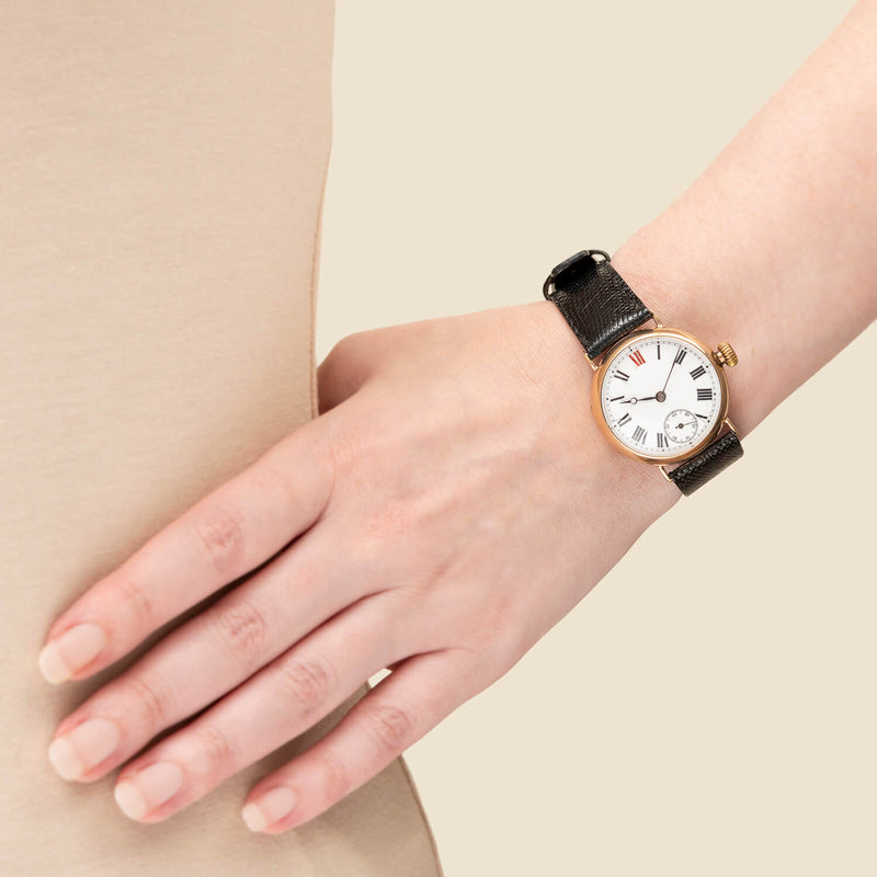 ROLEX Art Deco 9k Conversion Wristwatch