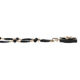 Victorian 10k Onyx Fluer De Lis Locket Necklace