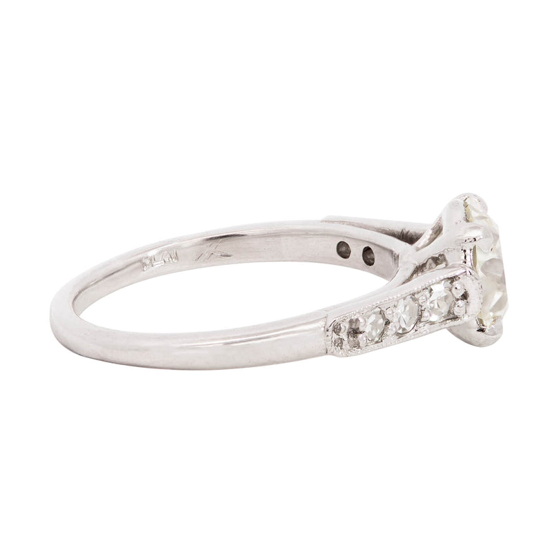Art Deco Platinum Diamond Engagement Ring 1.43ctw