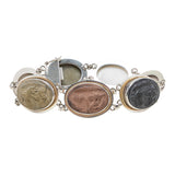 Victorian Silver and Carved Lava Cameo Bracelet