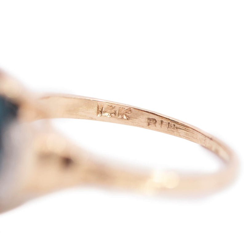 Estate 14k Blue Zircon + Diamond Engagement Ring 4.50ctw