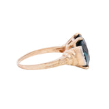 Estate 14k Blue Zircon + Diamond Engagement Ring 4.50ctw