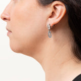 Late Art Deco Platinum Aquamarine Briolette + Diamond Earrings