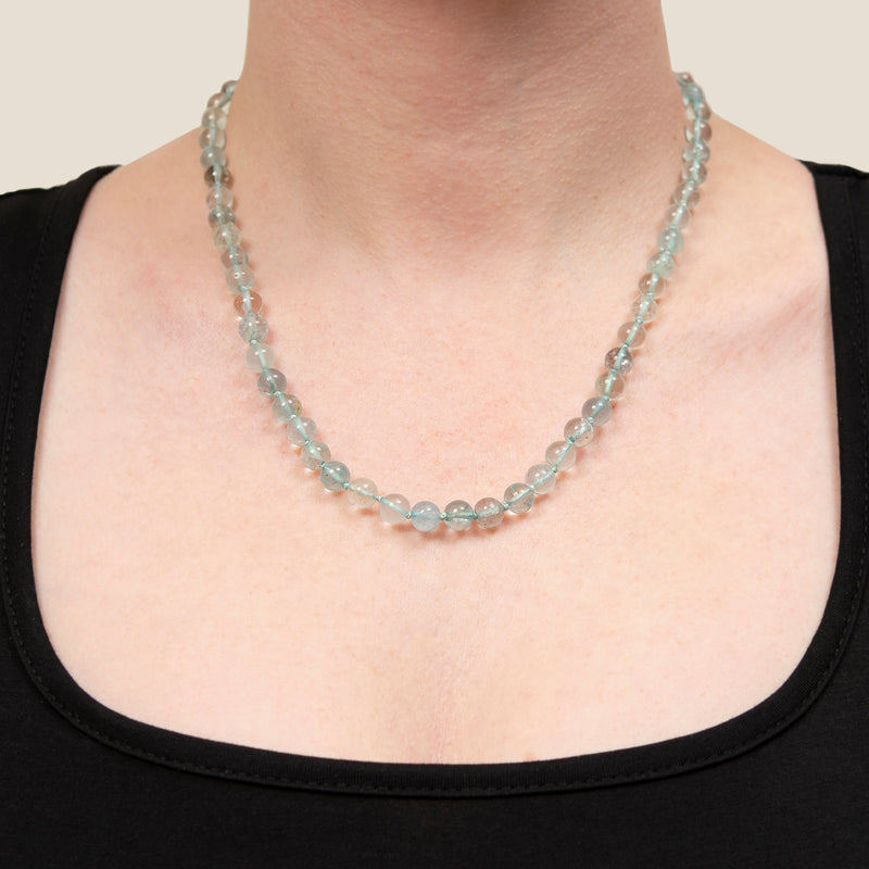 Vintage 14k Aquamarine Bead Necklace