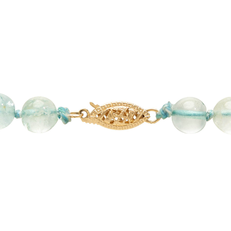 Vintage 14k Aquamarine Bead Necklace