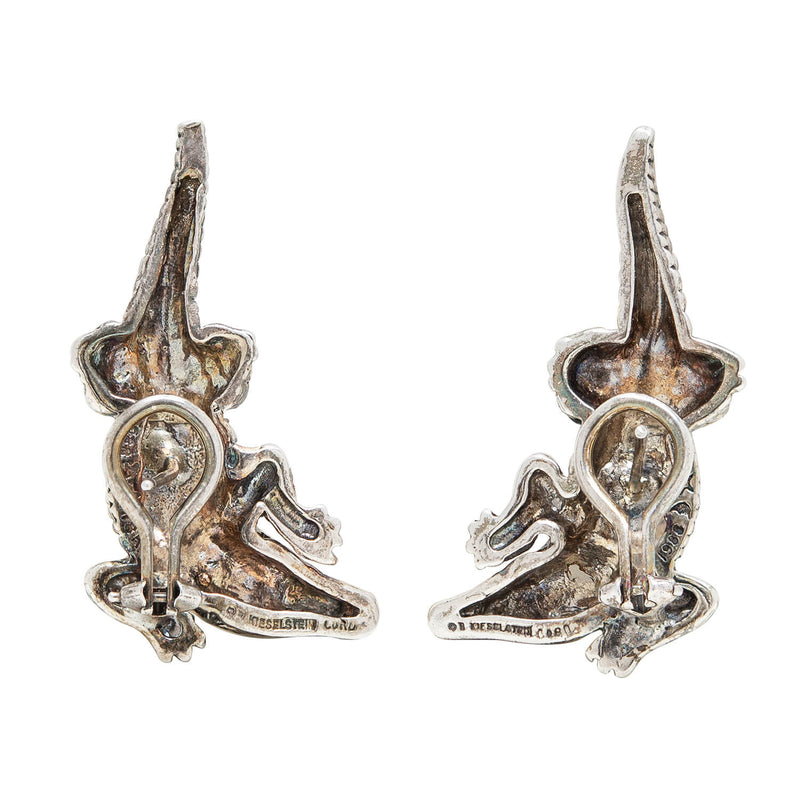 KIESELSTEIN CORD Estate Sterling Alligator Earrings