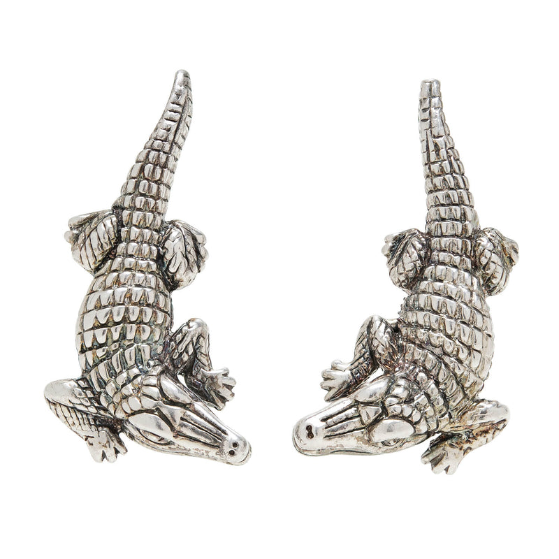 KIESELSTEIN CORD Estate Sterling Alligator Earrings