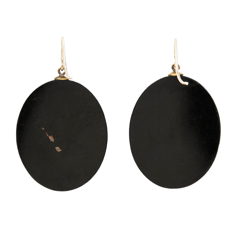 Victorian Jet + Quartz Scarab Pendant and Earrings Set