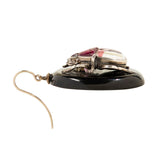 Victorian Jet + Quartz Scarab Pendant and Earrings Set