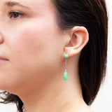 Art Deco Platinum Jade Dangle Earrings