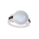 Art Deco Platinum Moonstone & Diamond Ring