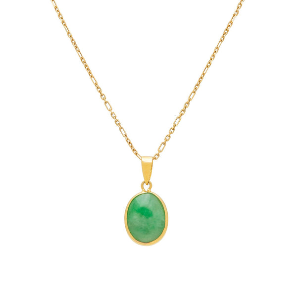 Retro 18k Jade Pendant Necklace
