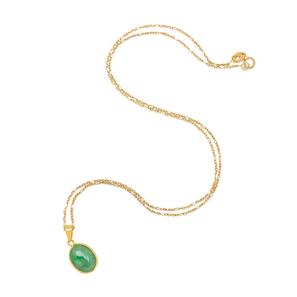 Retro 18k Jade Pendant Necklace