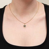 Art Deco French 18k Enamel Black Cat Pendant