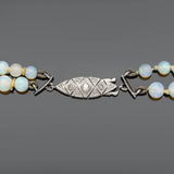 Art Deco Platinum Two Strand Graduated Opal Necklace