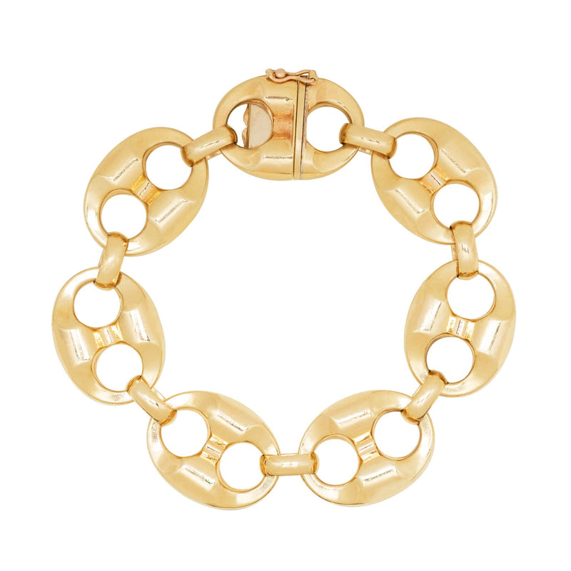 Deco Chain Link Bracelet in 18K Yellow Gold