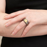 450 AD Silver + 22k Roman Signet Ring