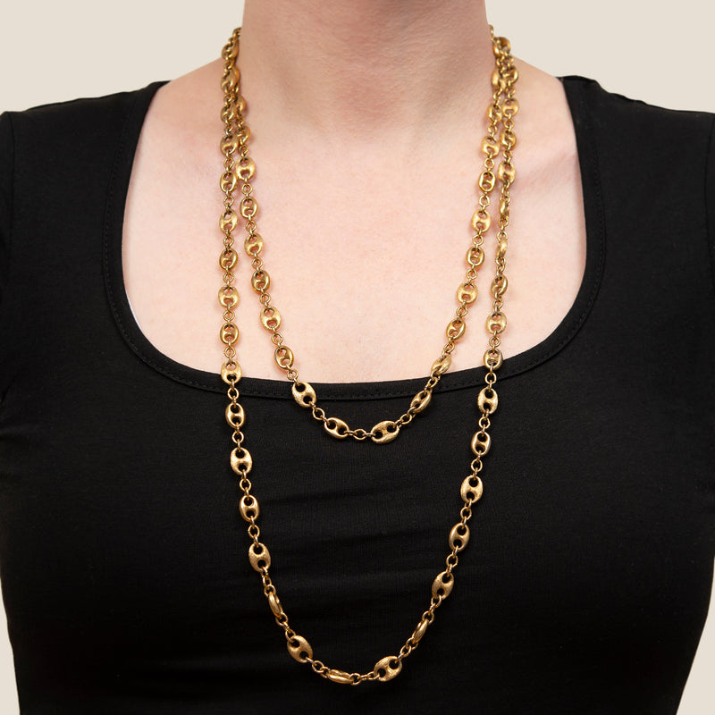 Vintage Gold filled "Anchor Link" 58" Chain Necklace