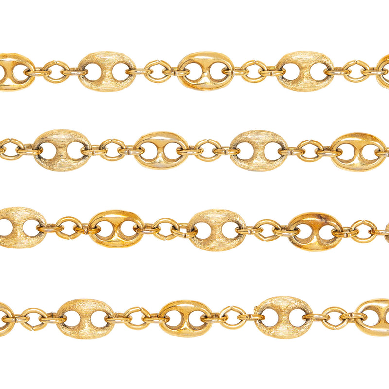 Vintage Gold filled "Anchor Link" 58" Chain Necklace