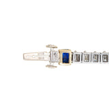 Retro 18k/Platinum Sapphire + Diamond Line Bracelet