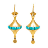 Victorian 18k Gold and Turquoise Earrings
