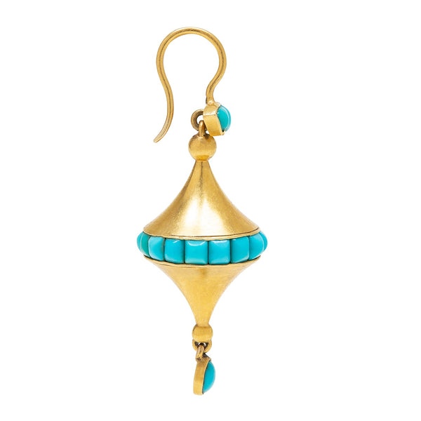 Victorian 18k Gold and Turquoise Earrings