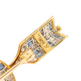 Art Deco 18k/Platinum Diamond Sapphire Heart and Arrow Pin