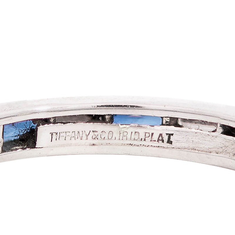 Vintage TIFFANY & CO. Platinum Diamond + Saphire Eternity Band