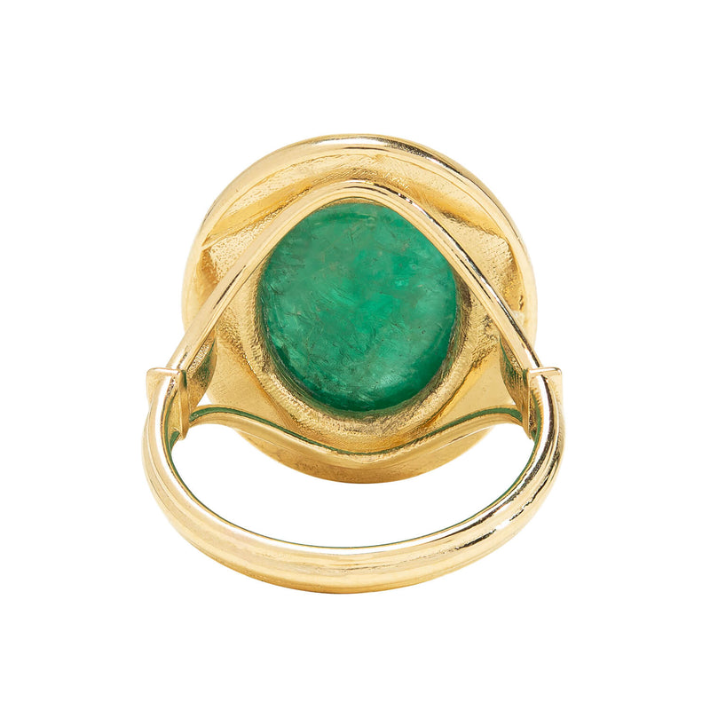 Retro 18K Emerald 8ctw Gold Ring