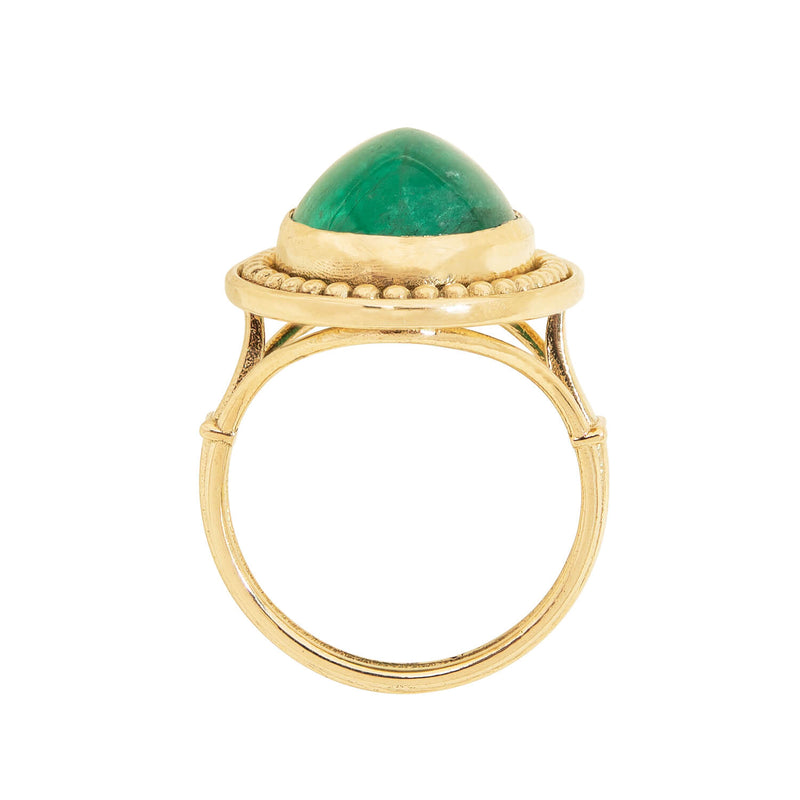 Retro 18K Emerald 8ctw Gold Ring