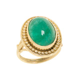 Retro 18K Emerald 8ctw Gold Ring