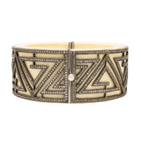 Estate 10k Bone + Diamond Bracelet