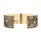 Estate 10k Bone + Diamond Bracelet