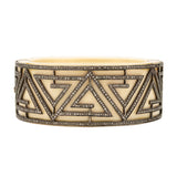 Estate 10k Bone + Diamond Bracelet