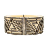 Estate 10k Bone + Diamond Bracelet