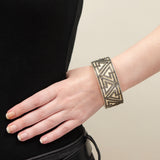 Estate 10k Bone + Diamond Bracelet