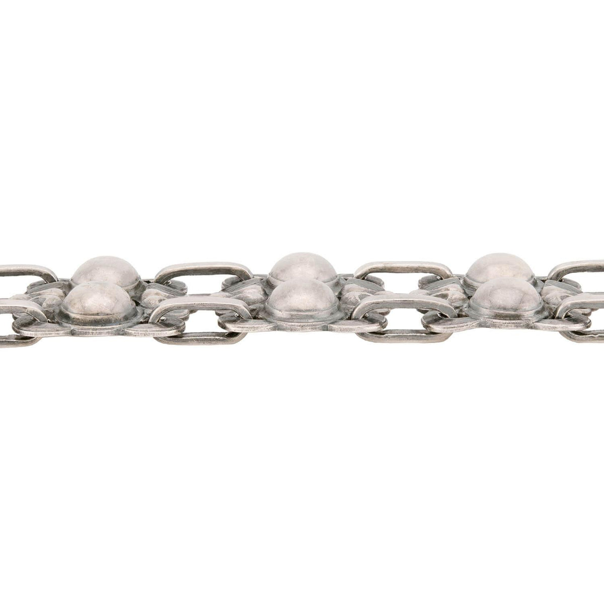 Art Nouveau Danish Sterling Silver Scrolling Motif Link Bracelet
