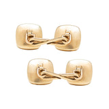 Edwardian 14k Bullet Cabochon Amethyst Cufflinks