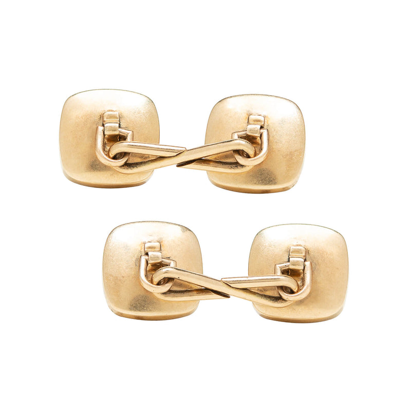 Edwardian 14k Bullet Cabochon Amethyst Cufflinks