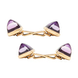 Edwardian 14k Bullet Cabochon Amethyst Cufflinks