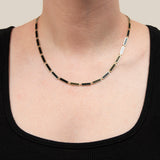 Estate 14k & Black Enamel Link Necklace