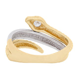Art Nouveau 18k/Platinum Diamond Snake Ring